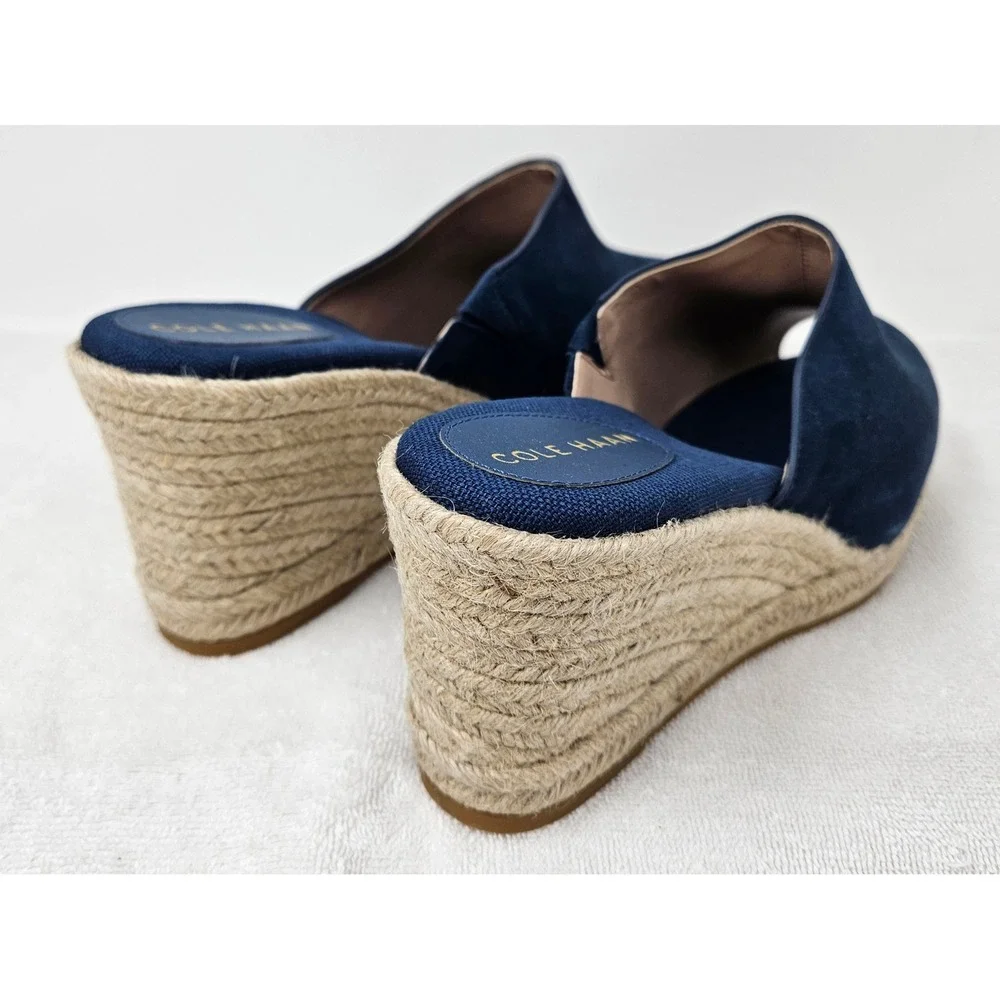 Cole Haan Southcrest Mule Blue Suede Espadrille Women's 11B Sandals W31551 NEW
